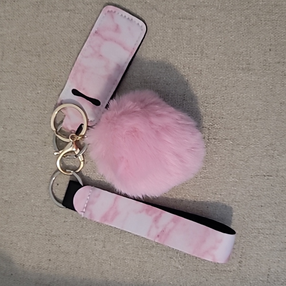 Pink Fur Ball Bag Charm/Key Chain